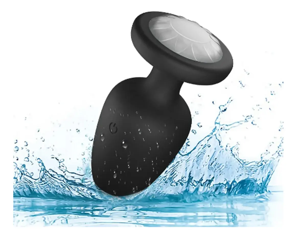 Plug de Silicone Com Vibro e Led (PL190) - Preto - Imagem 4