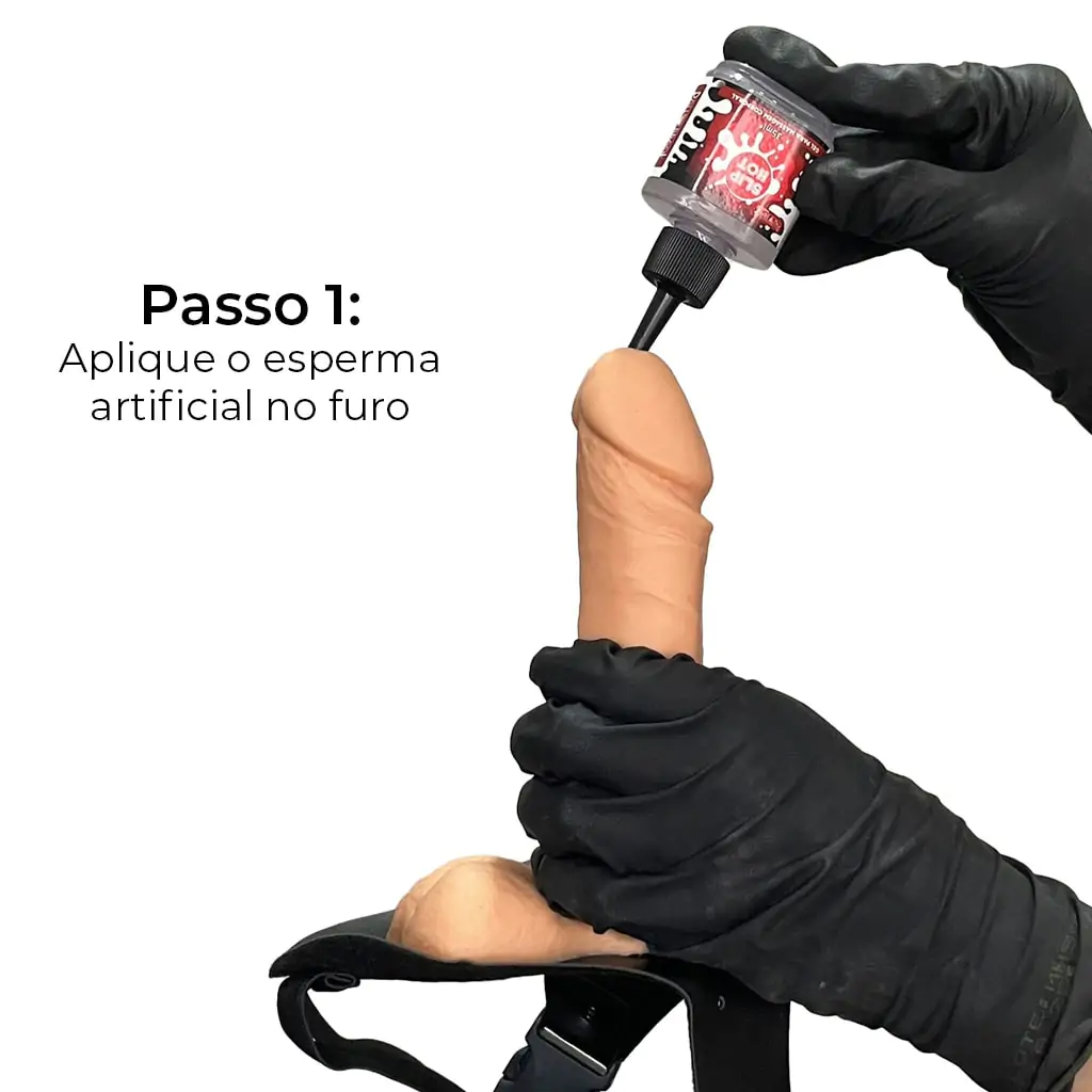 Cinta Prótese Pele Ejaculadora + Slip Hot 16,5 x 3,6 cm Pau Brasil - Imagem 3