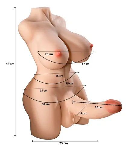 Masturbador Meio Corpo Hermafrodita Totalmente Penetráv - Imagem 6