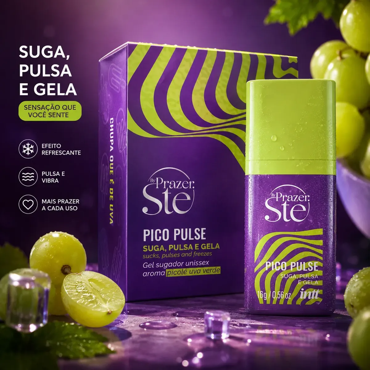 Pico Pulse Uva Verde 16g — Gel Sugador Vibra e Pulsa - Imagem 2