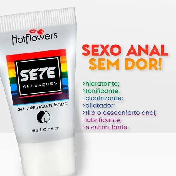 7 Sensações Gel Dessensibilizante Lubrificante Anal 25g | Hot Flowers - Imagem 3