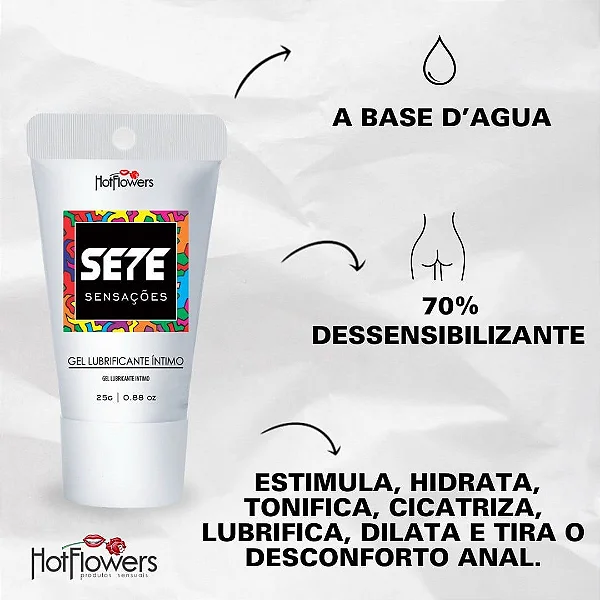7 Sensações Gel Dessensibilizante Lubrificante Anal 25g | Hot Flowers - Imagem 5